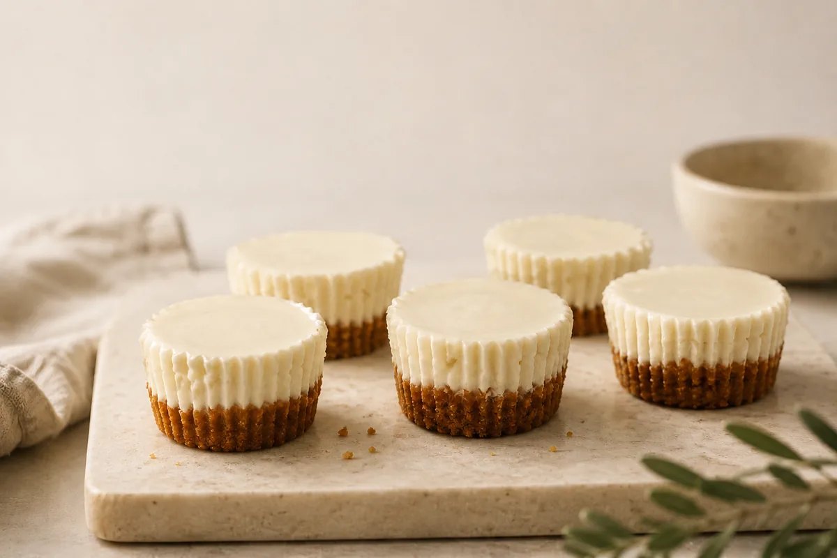 The Bites, bite-size cheesecakes on a stone board